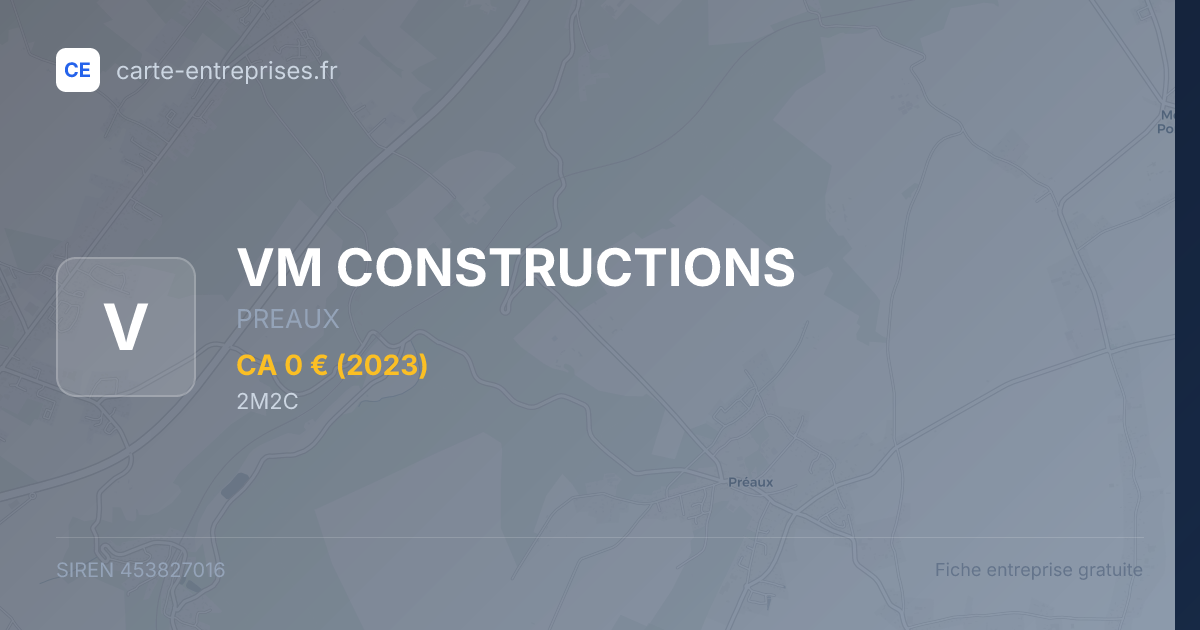 VM CONSTRUCTIONS — 453827016 — fiche entreprise
