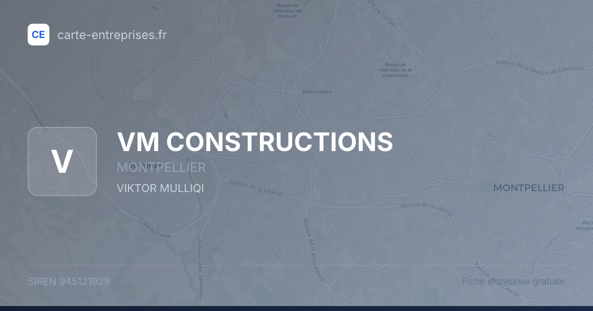 VM CONSTRUCTIONS — 945121929 — fiche entreprise