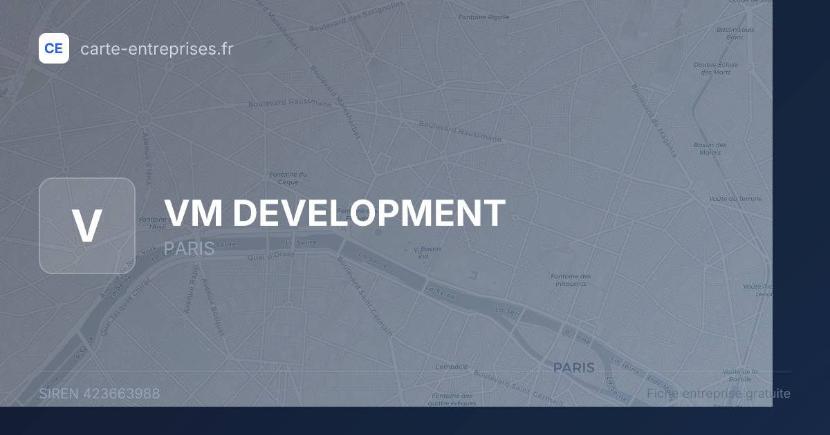 VM DEVELOPMENT — 423663988 — fiche entreprise