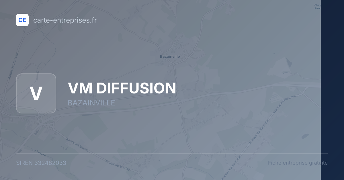 VM DIFFUSION — 332482033 — fiche entreprise