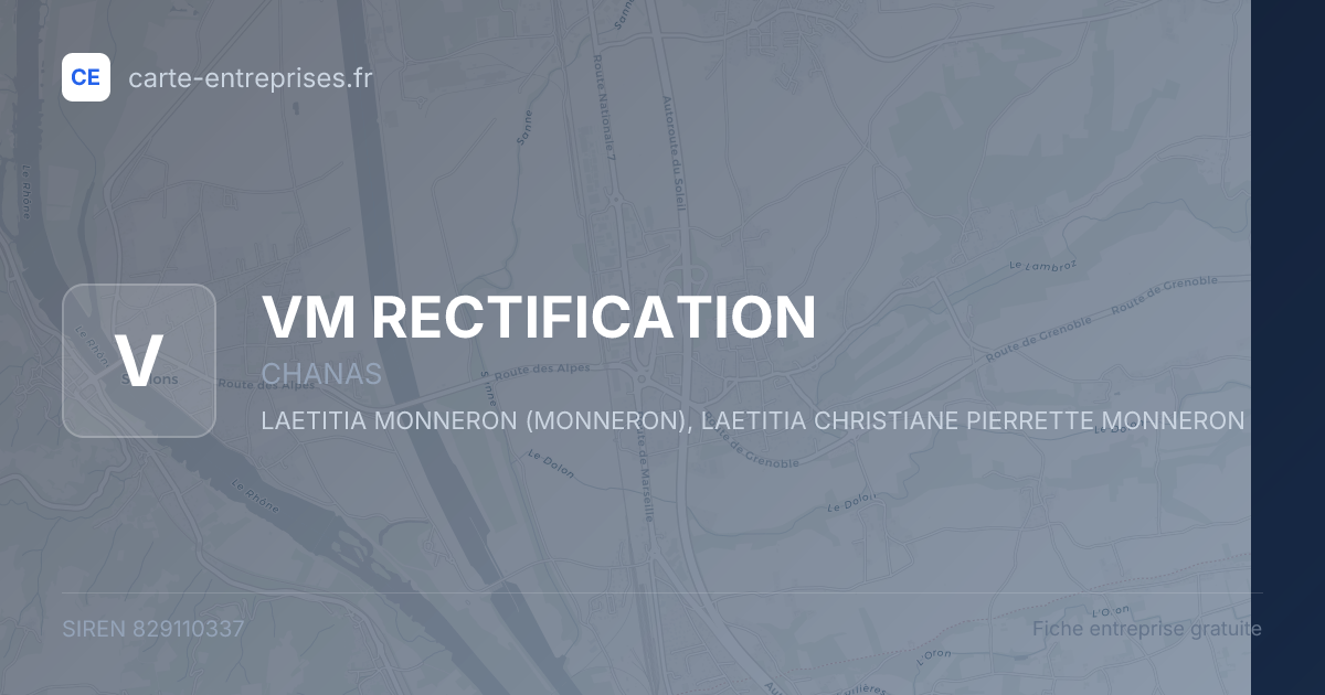 VM RECTIFICATION — 829110337 — fiche entreprise