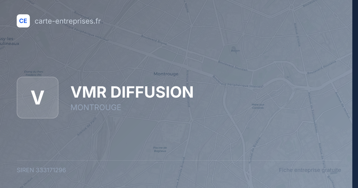 VMR DIFFUSION — 333171296 — fiche entreprise