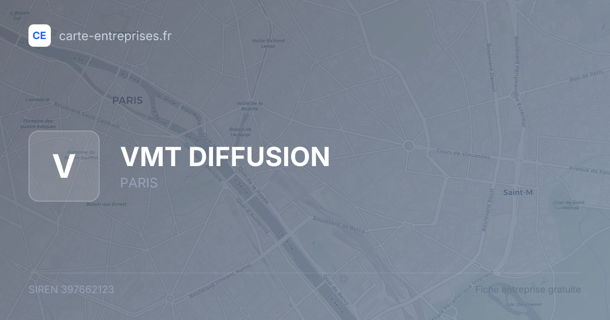 VMT DIFFUSION — 397662123 — fiche entreprise