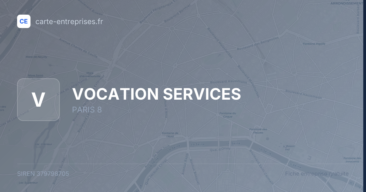 VOCATION SERVICES — 379798705 — fiche entreprise