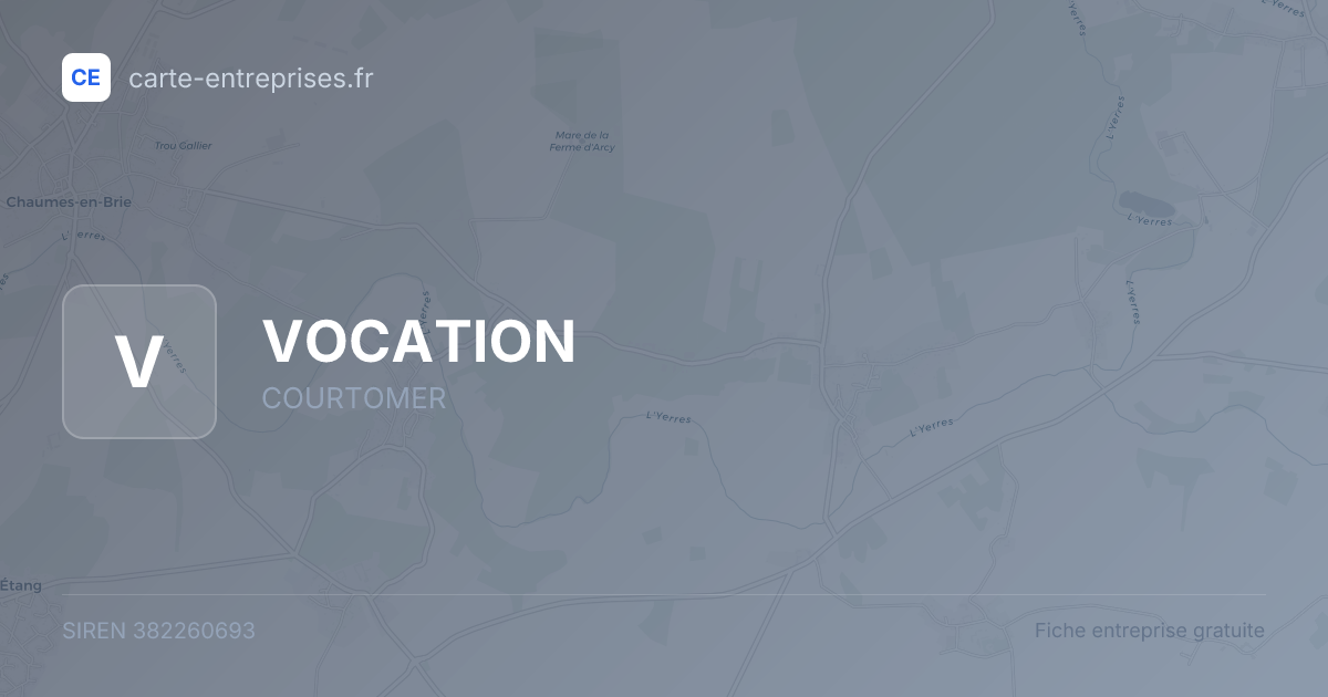 VOCATION — 382260693 — fiche entreprise