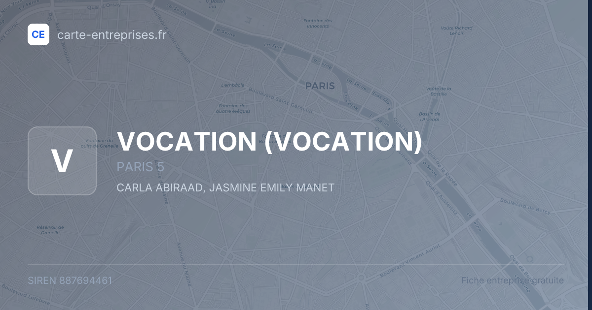 VOCATION — 887694461 — fiche entreprise