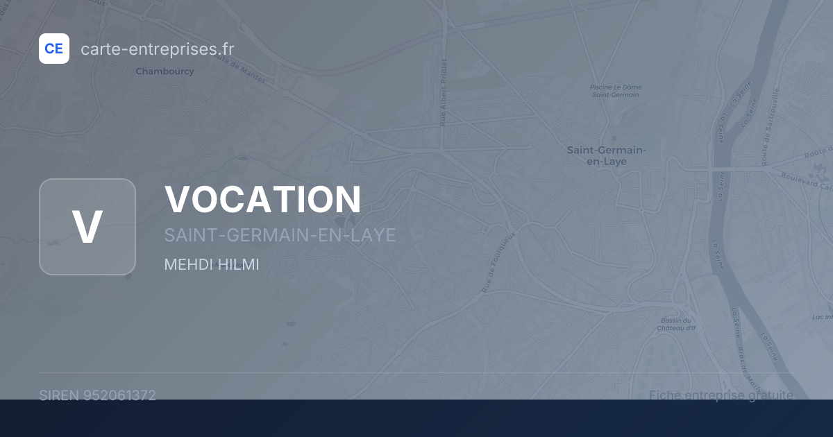VOCATION — 952061372 — fiche entreprise