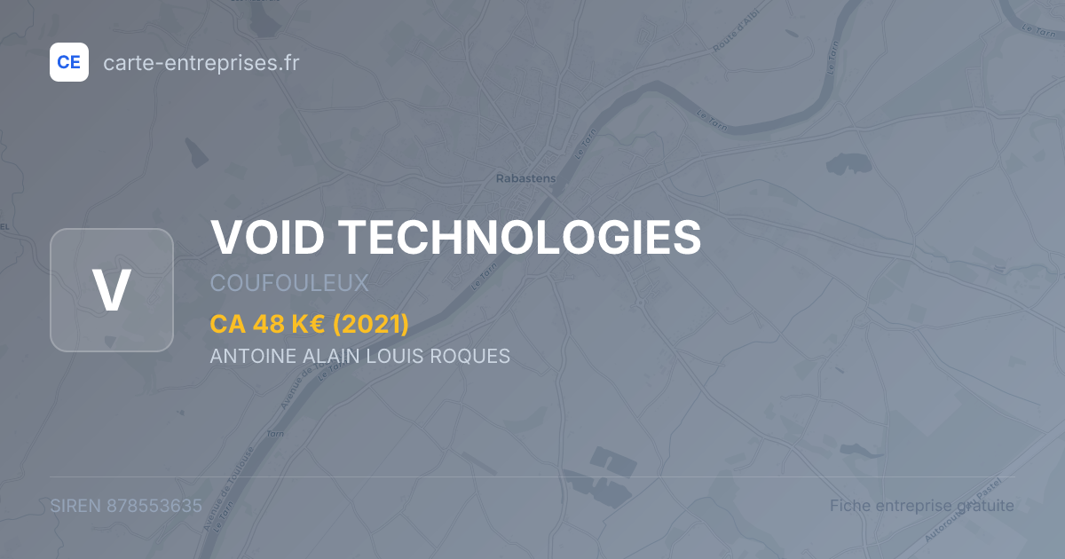 VOID TECHNOLOGIES — 878553635 — fiche entreprise