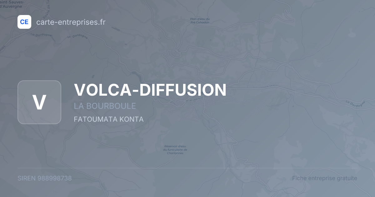 VOLCA-DIFFUSION — 988998738 — fiche entreprise