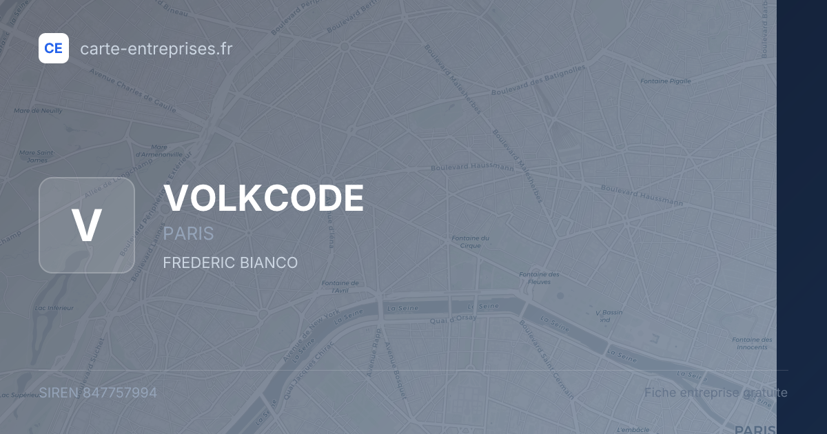 VOLKCODE — 847757994 — fiche entreprise