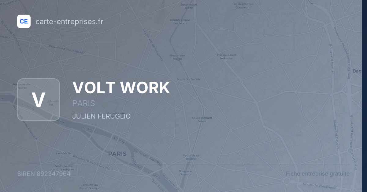 VOLT WORK — 892347964 — fiche entreprise