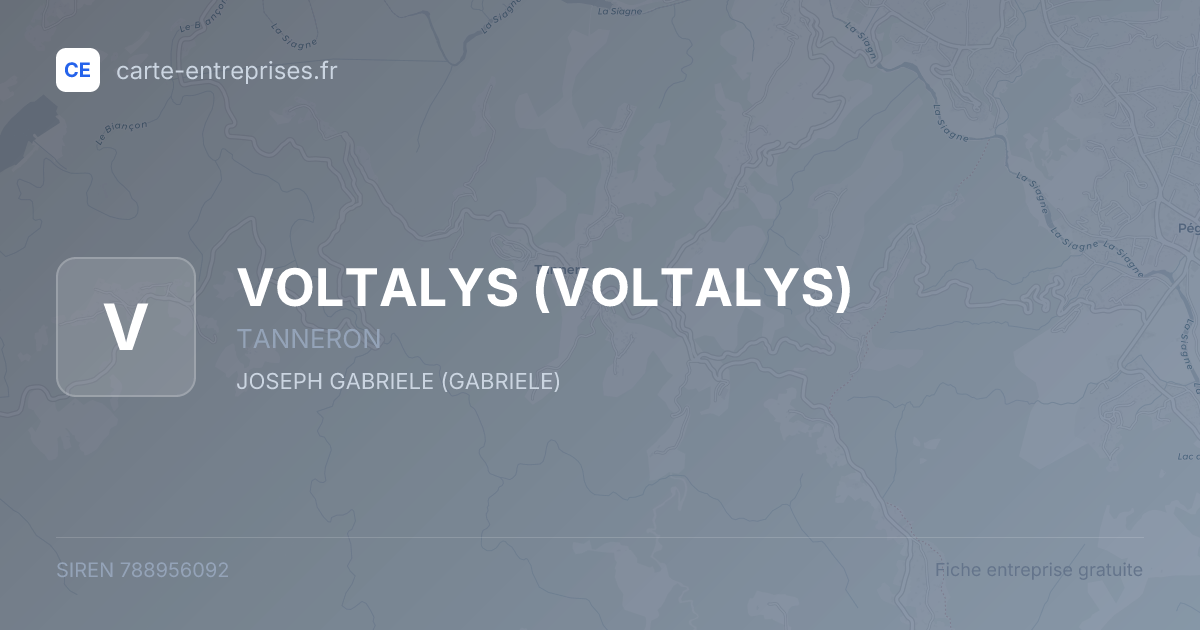 VOLTALYS — 788956092 — fiche entreprise