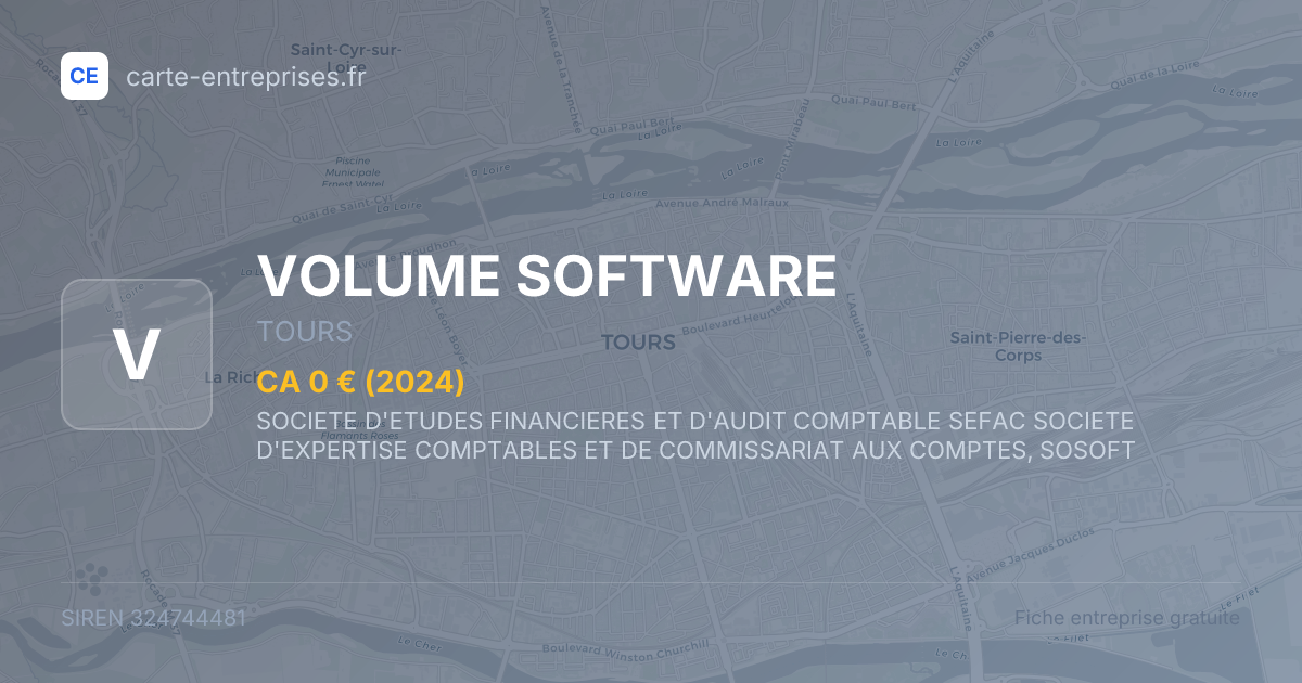 VOLUME SOFTWARE — 324744481 — fiche entreprise