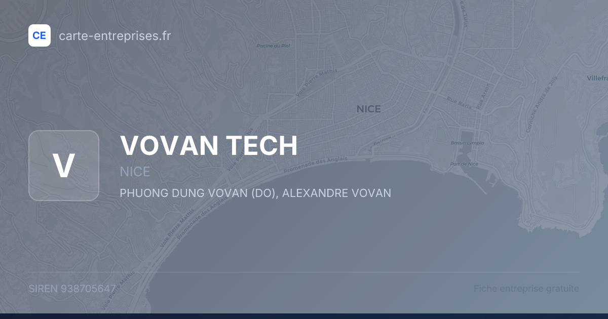 VOVAN TECH — 938705647 — fiche entreprise