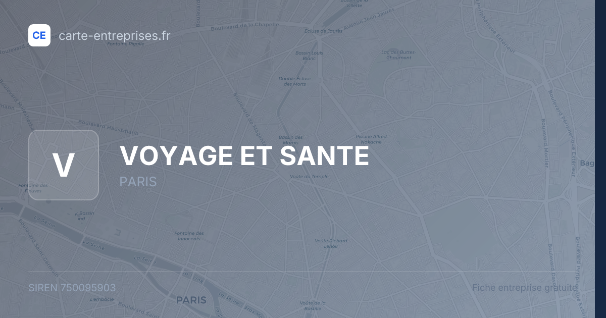 VOYAGE ET SANTE — 750095903 — fiche entreprise