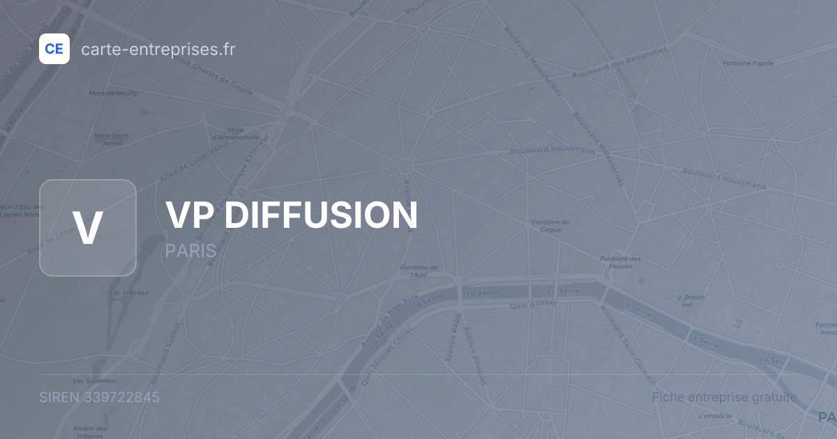 VP DIFFUSION — 339722845 — fiche entreprise