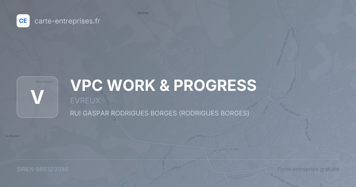 VPC WORK & PROGRESS — 889323986 — fiche entreprise