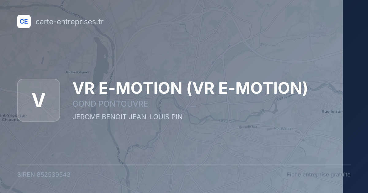 VR E-MOTION — 852539543 — fiche entreprise