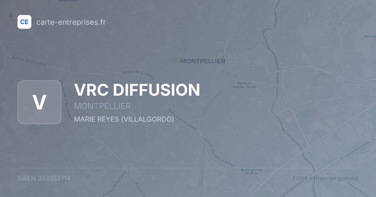 VRC DIFFUSION — 333352714 — fiche entreprise