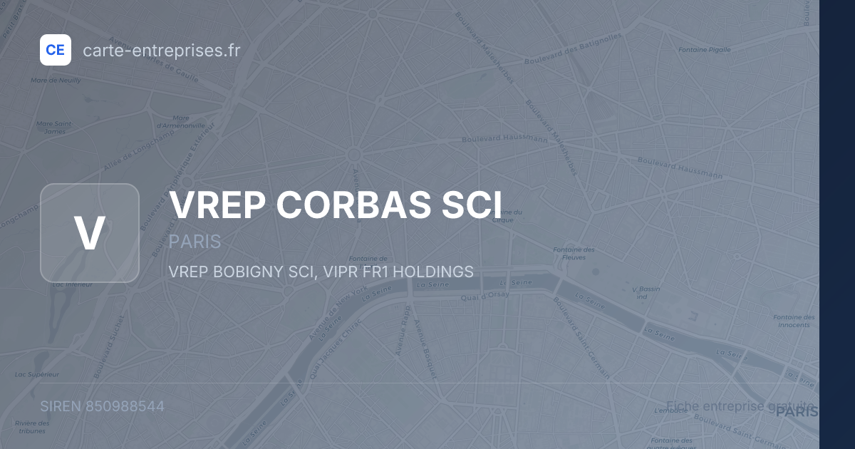 VREP CORBAS SCI — 850988544 — fiche entreprise