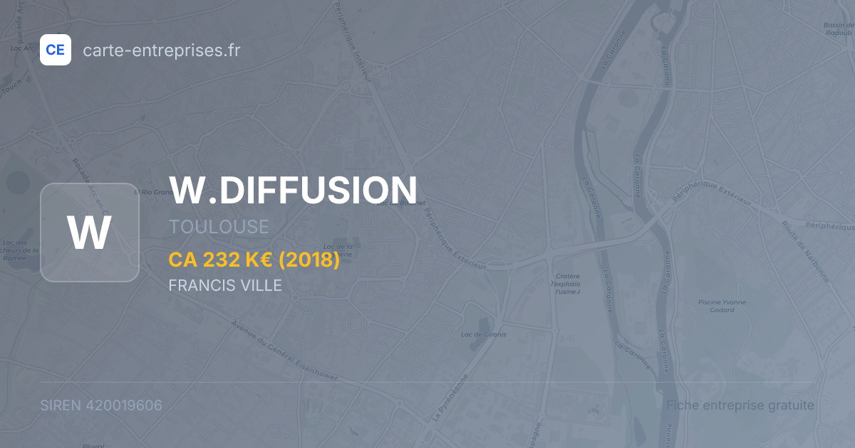 W.DIFFUSION — 420019606 — fiche entreprise
