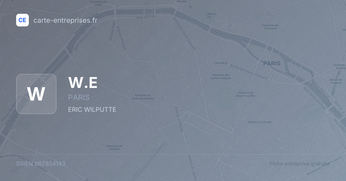 W.E — 982854143 — fiche entreprise