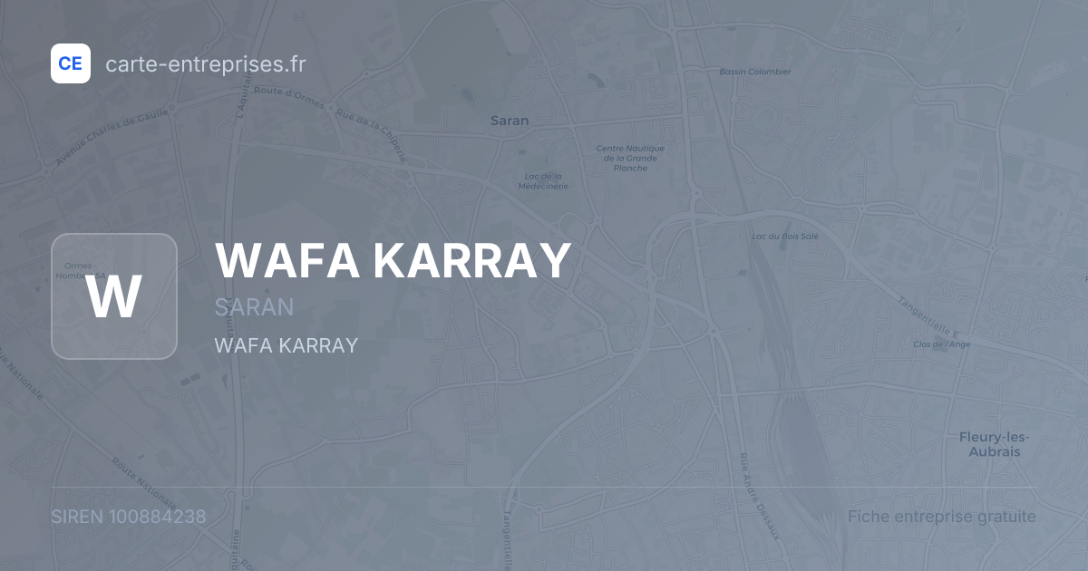 WAFA KARRAY — 100884238 — fiche entreprise