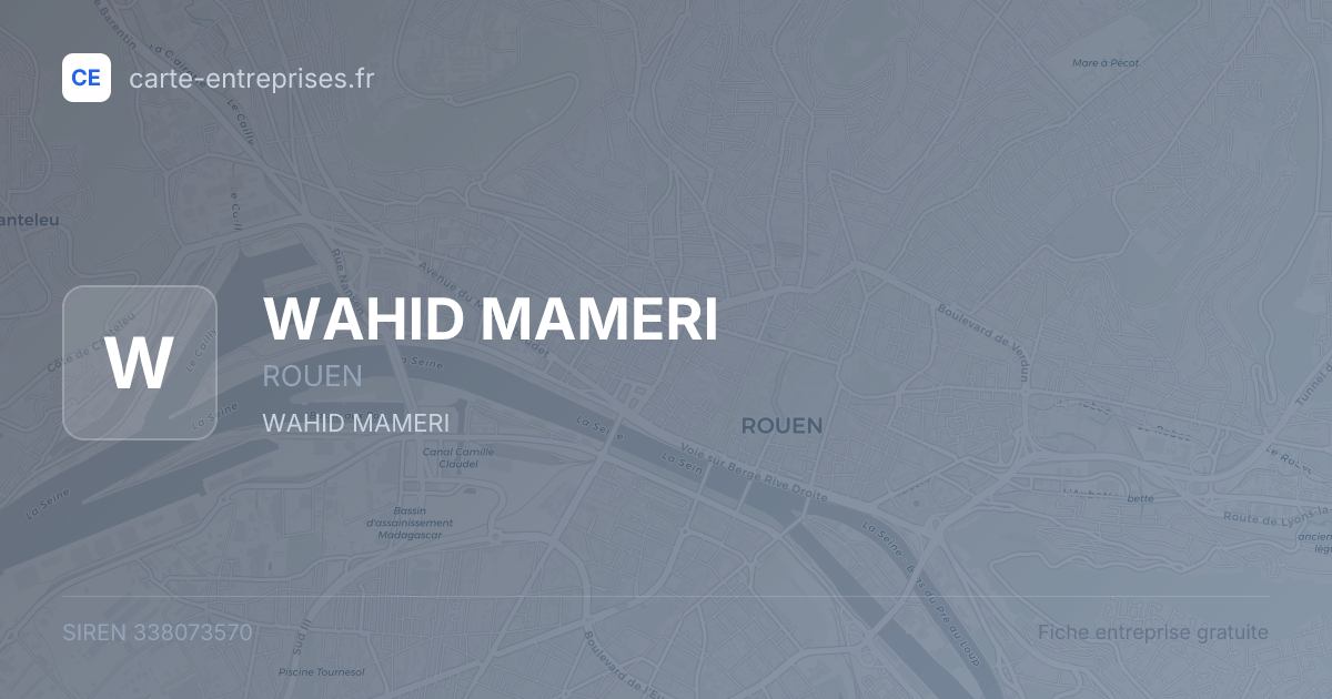 WAHID MAMERI — 338073570 — fiche entreprise