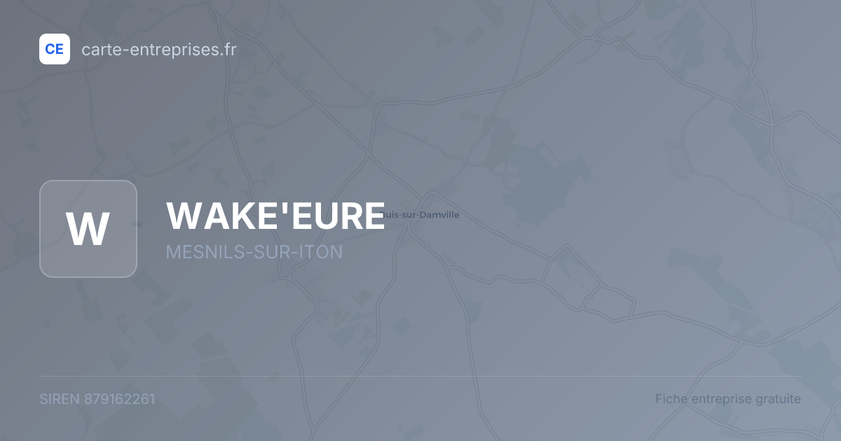 WAKE'EURE — 879162261 — fiche entreprise