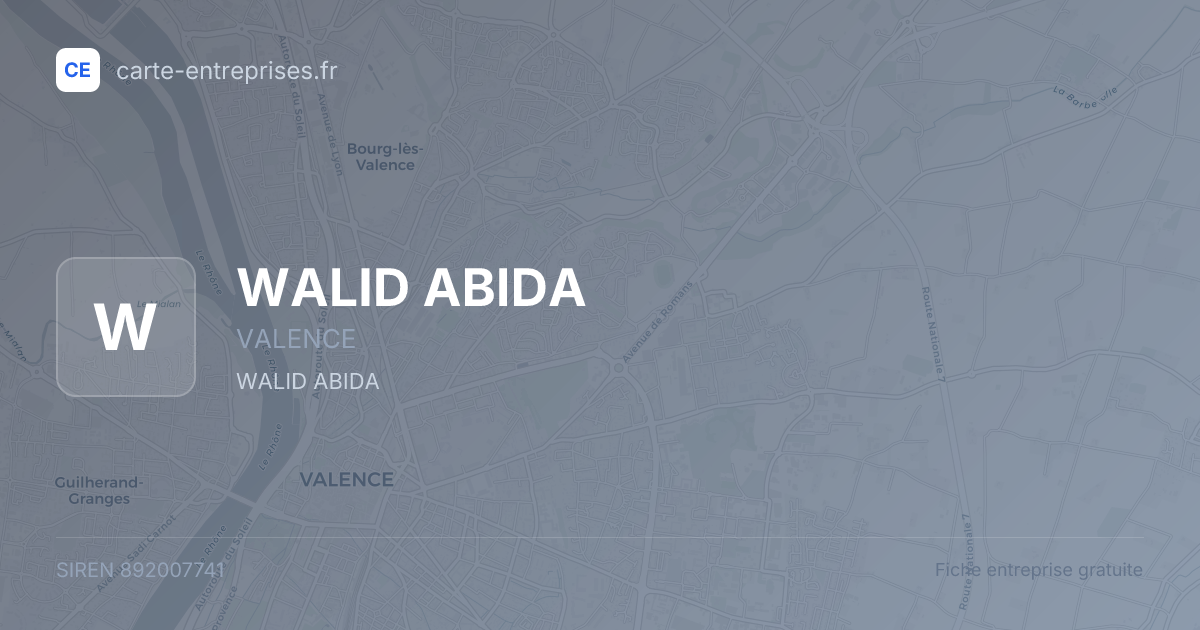 WALID ABIDA — 892007741 — fiche entreprise