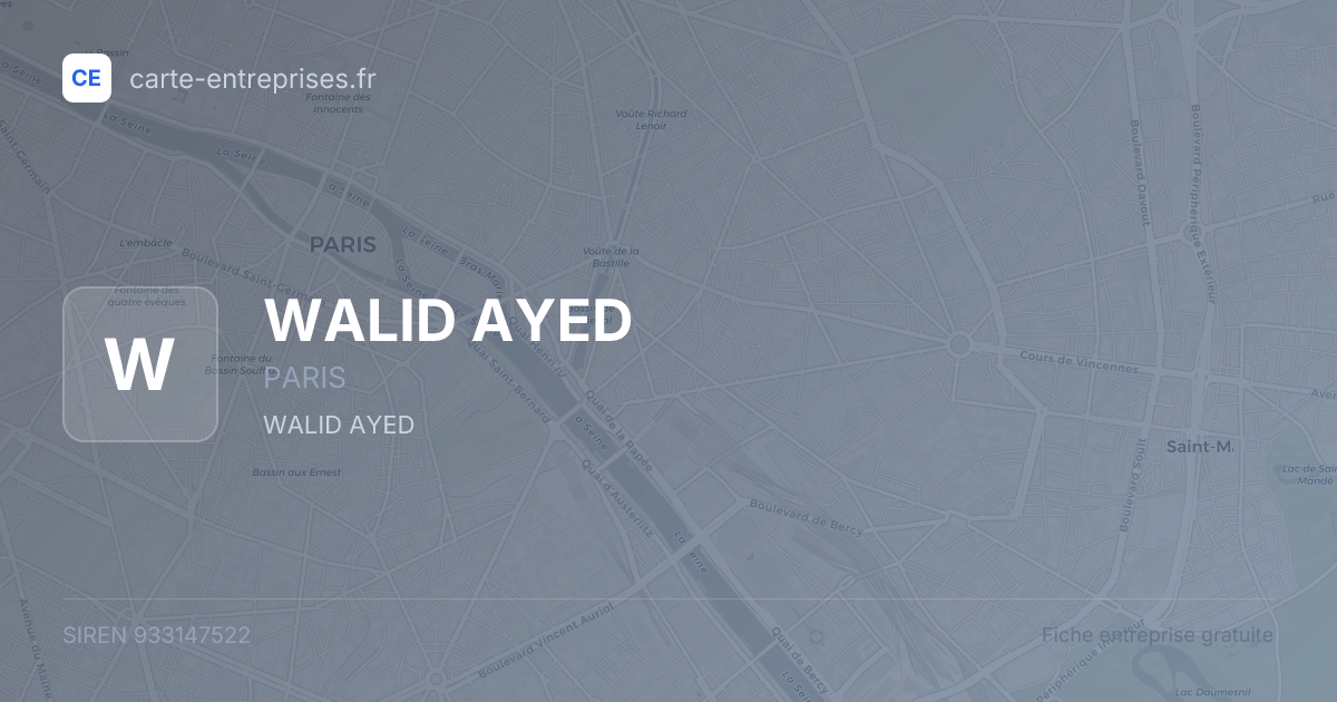 WALID AYED — 933147522 — fiche entreprise