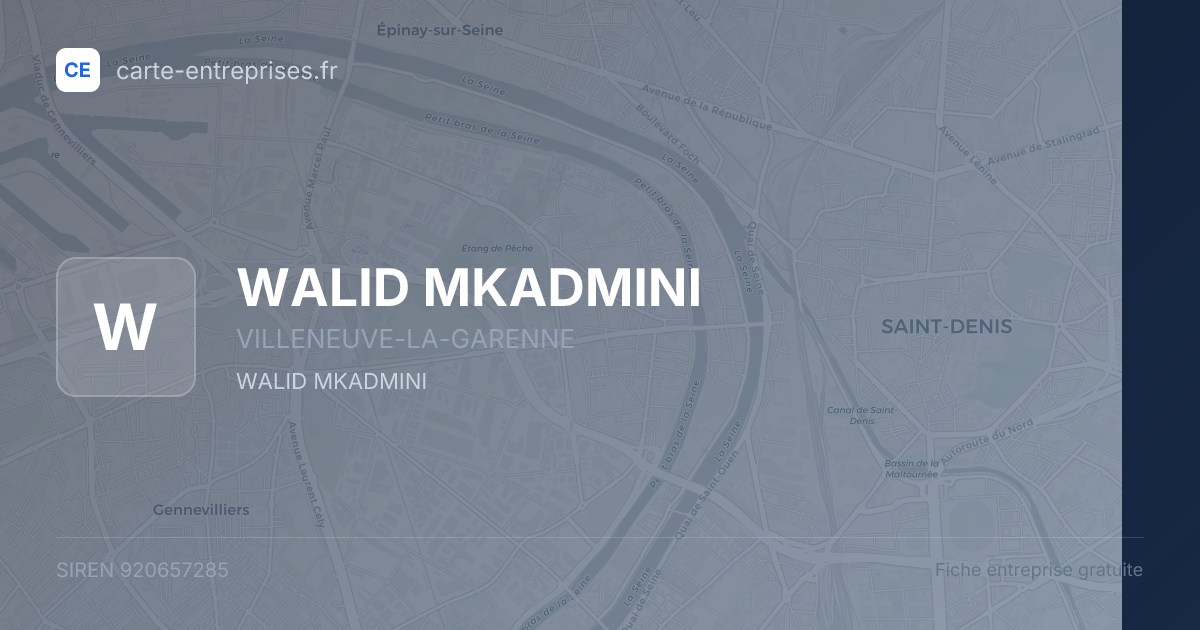 WALID MKADMINI — 920657285 — fiche entreprise