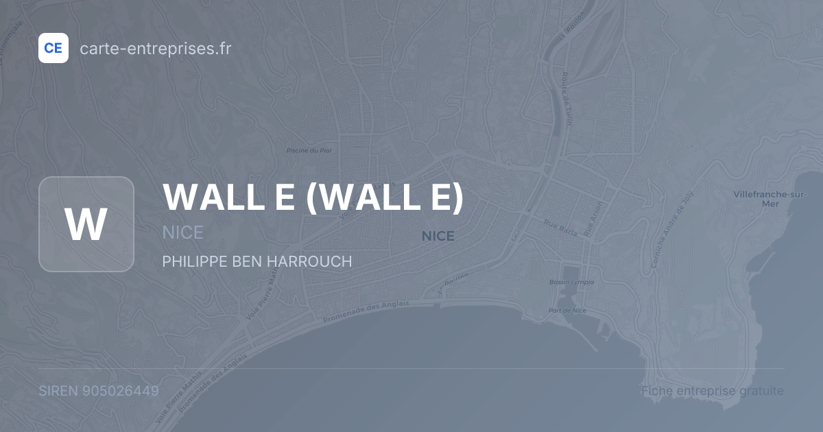 WALL E — 905026449 — fiche entreprise