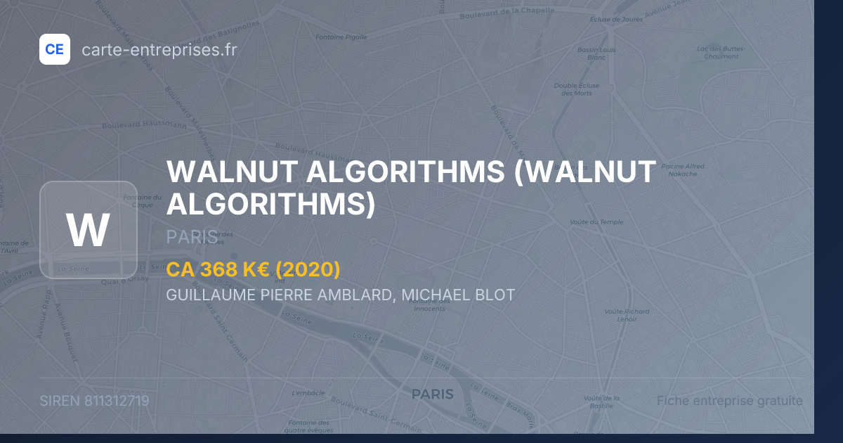 WALNUT ALGORITHMS — 811312719 — fiche entreprise