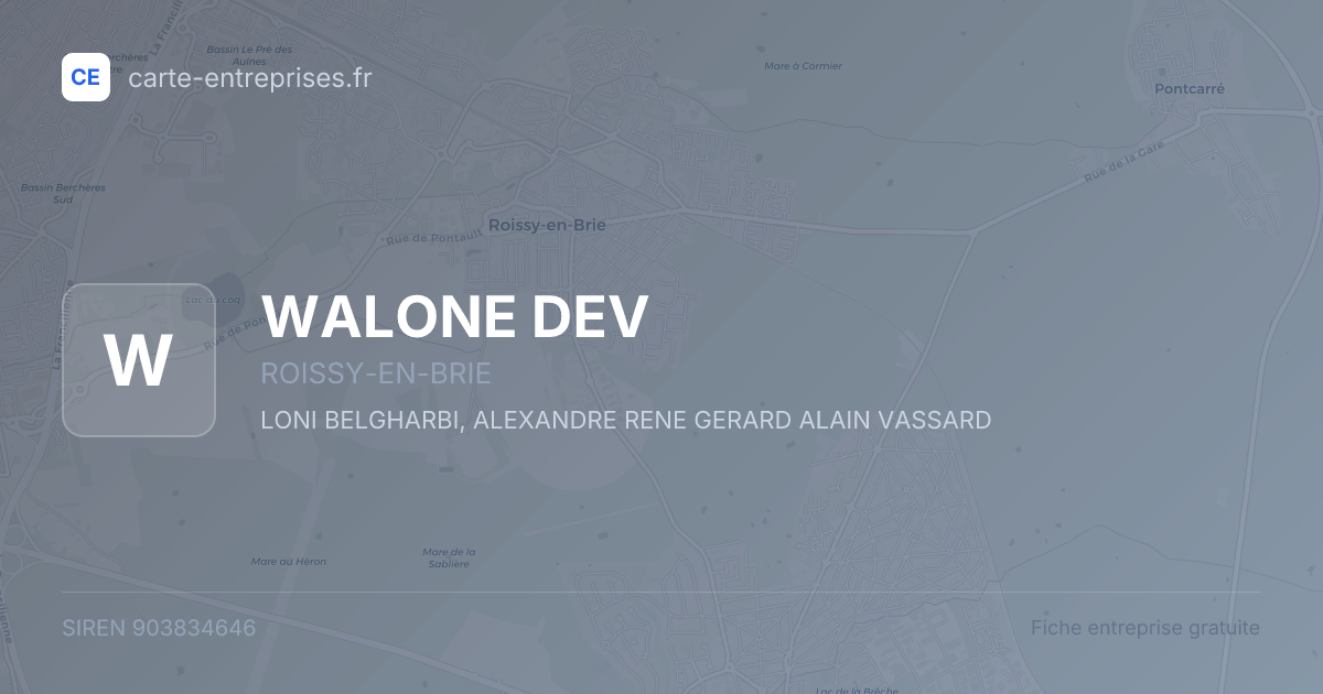WALONE DEV — 903834646 — fiche entreprise