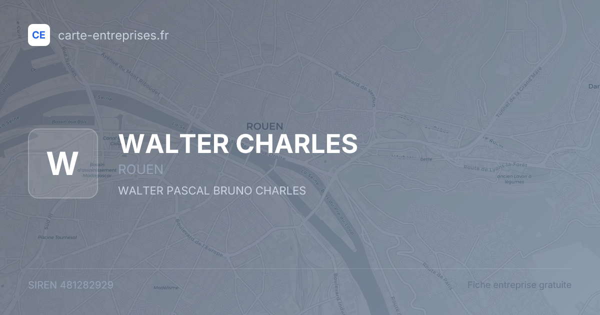 WALTER CHARLES — 481282929 — fiche entreprise