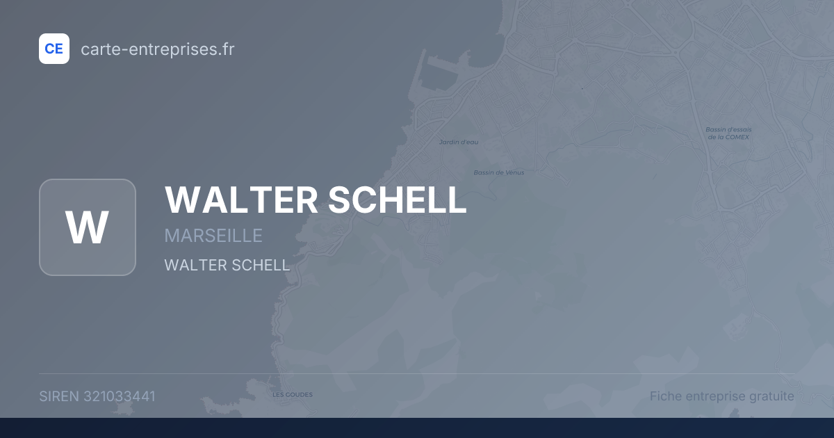 WALTER SCHELL — 321033441 — fiche entreprise