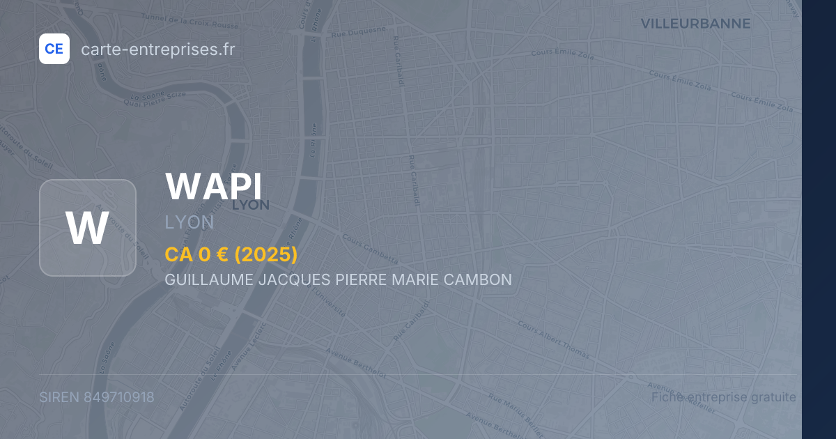 WAPI — 849710918 — fiche entreprise