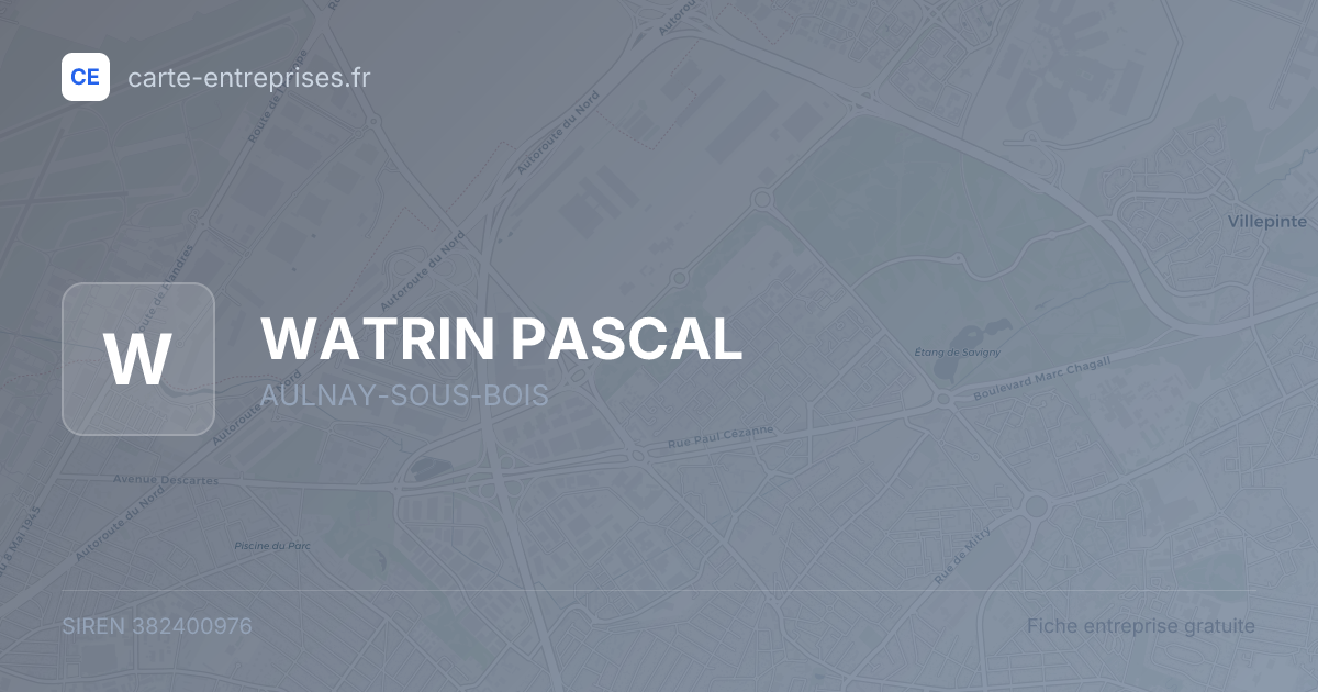 WATRIN PASCAL — 382400976 — fiche entreprise
