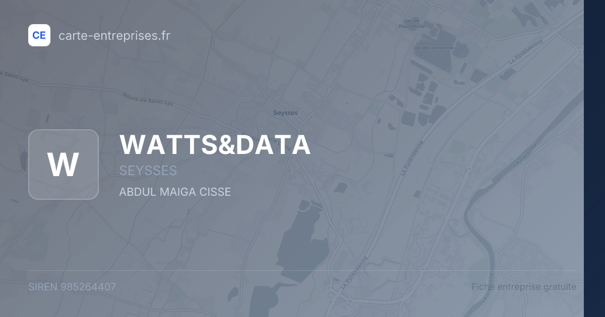 WATTS&DATA — 985264407 — fiche entreprise