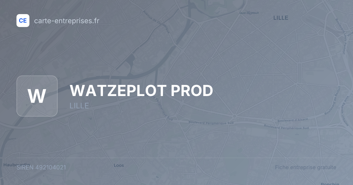 WATZEPLOT   PROD — 492104021 — fiche entreprise