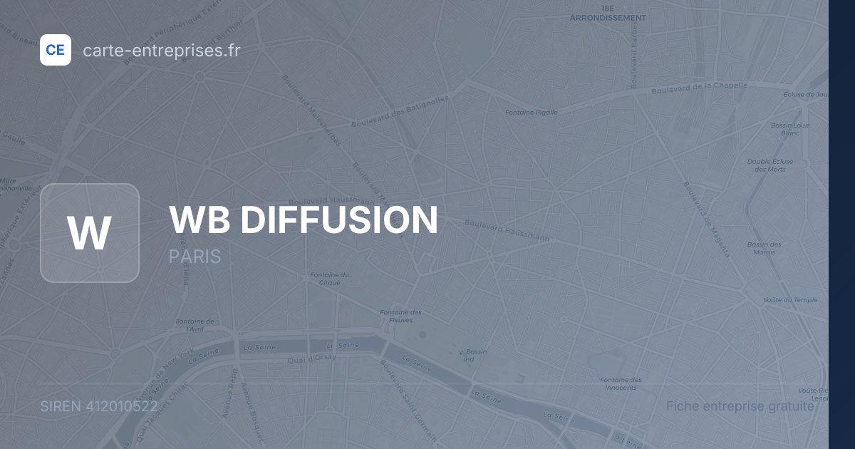 WB DIFFUSION — 412010522 — fiche entreprise
