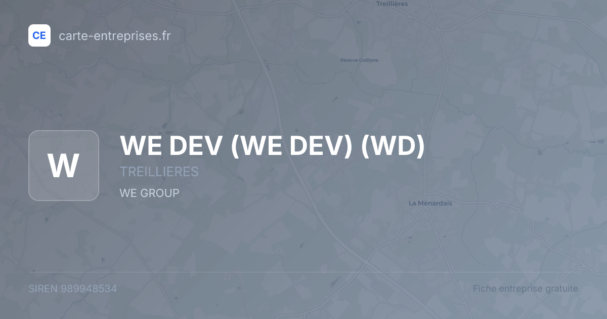 WE DEV (WE DEV) (WD) — 989948534 — fiche entreprise