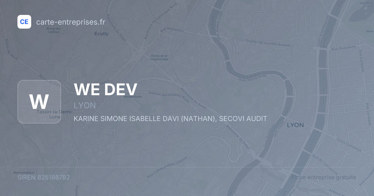 WE DEV — 825188782 — fiche entreprise