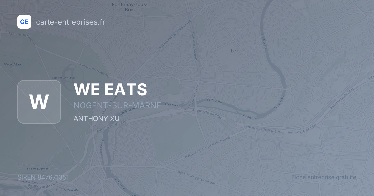 WE EATS — 847671351 — fiche entreprise