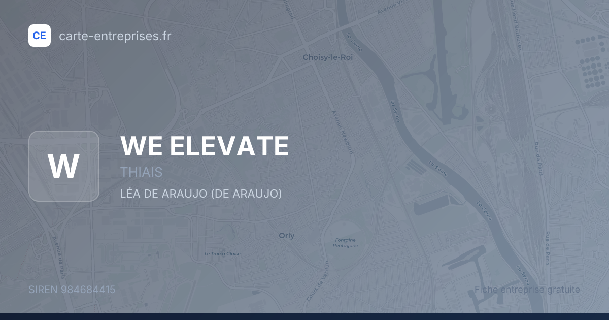 WE ELEVATE — 984684415 — fiche entreprise