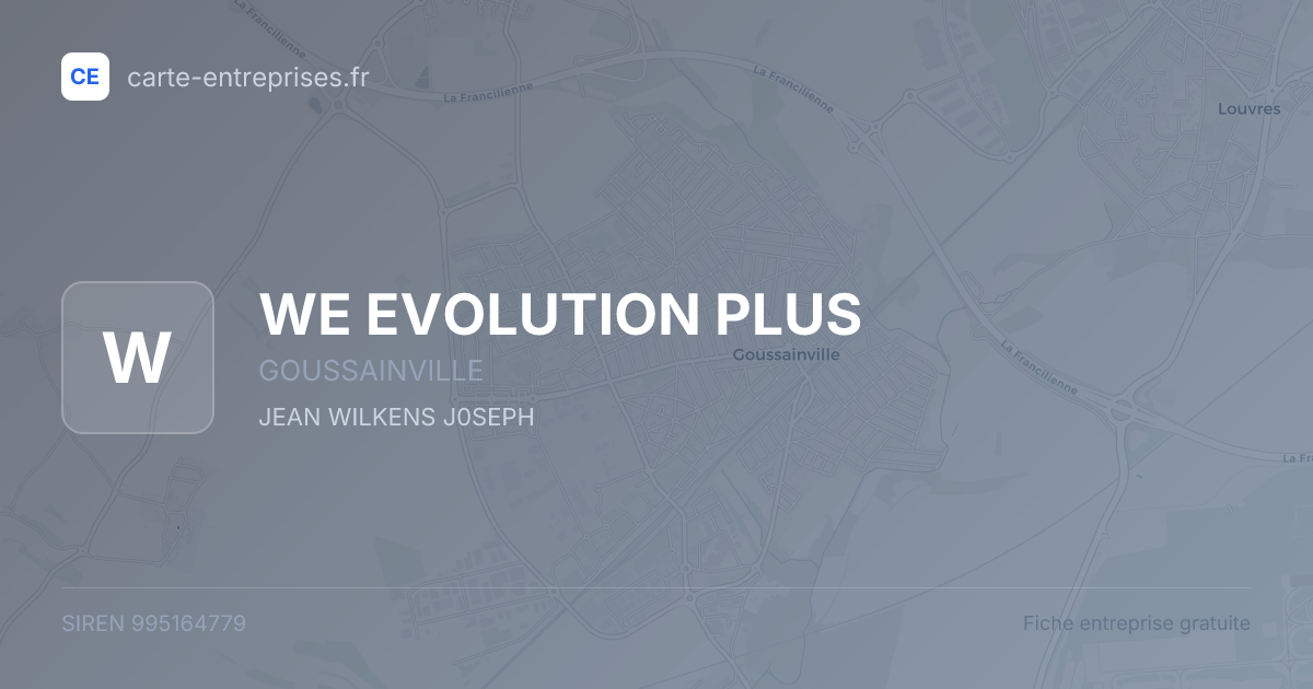 WE EVOLUTION PLUS — 995164779 — fiche entreprise