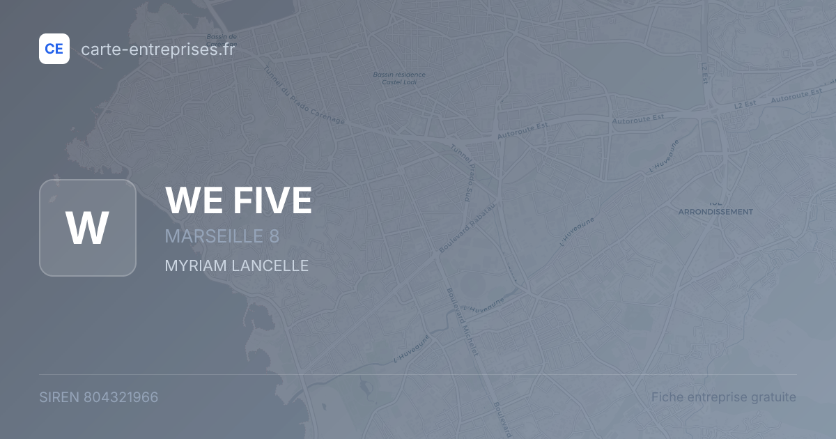 WE FIVE — 804321966 — fiche entreprise
