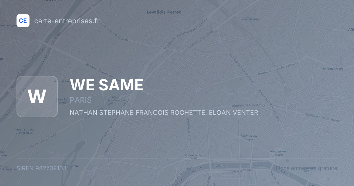 WE SAME — 932702103 — fiche entreprise