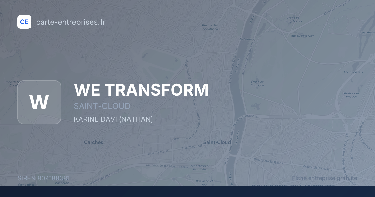 WE TRANSFORM — 804188381 — fiche entreprise